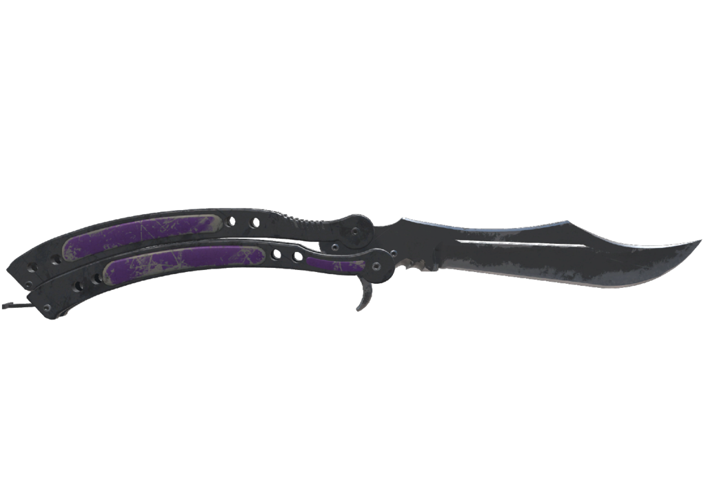 aaa-46dcff810f8e82252d17180274572243-1024-1024-1.webp Butterfly Knife | Ultraviolet (Battle-Scarred) - Imagem 1