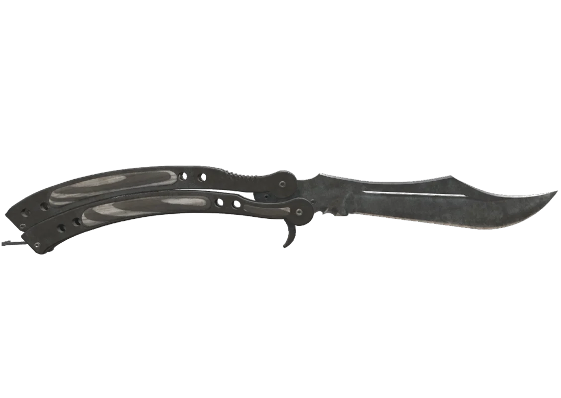 Butterfly Knife | Black Laminate (Battle-Scarred)