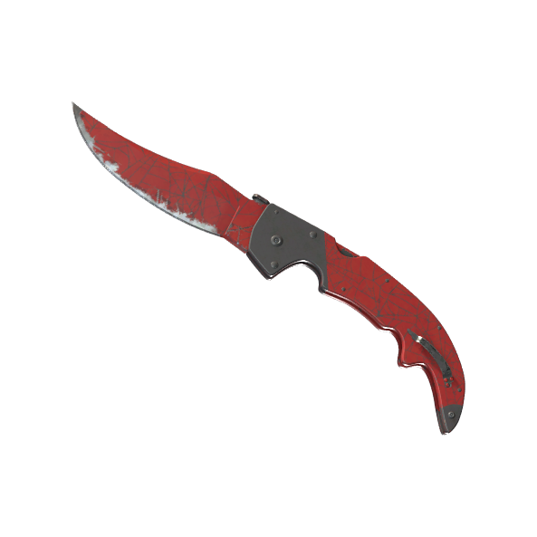 Falchion Knife | Crimson Web (Well-Worn)