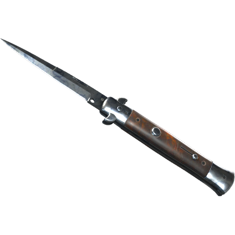 65f81f7035eae1ec08eeb3ddo1VeUwpT05-1.png Stiletto Knife | Stained (Minimal Wear) - Imagem 1